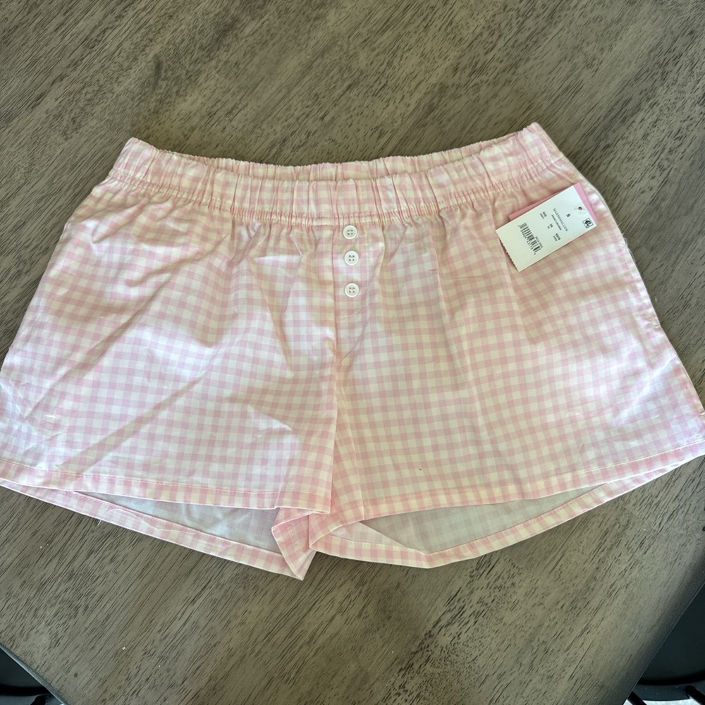 Target Pink Gingham High Waist Shorts